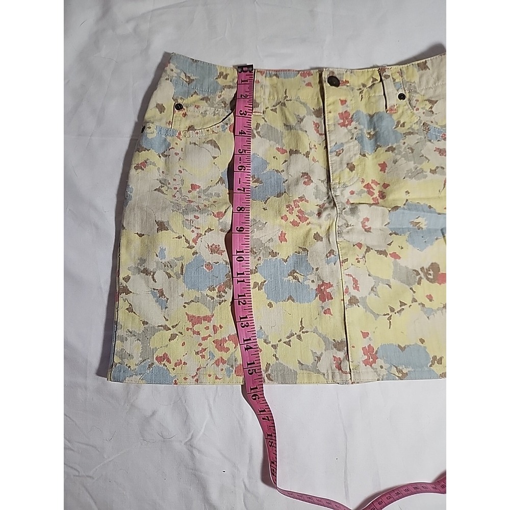 Liz Claiborne Hydra Therapy‎ Mini Skirt Denim Floral Print Size 6 NWT - Picture 5 of 8